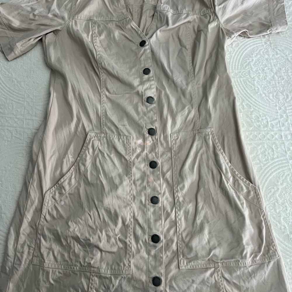 Khaki Safari style short sleeve dress